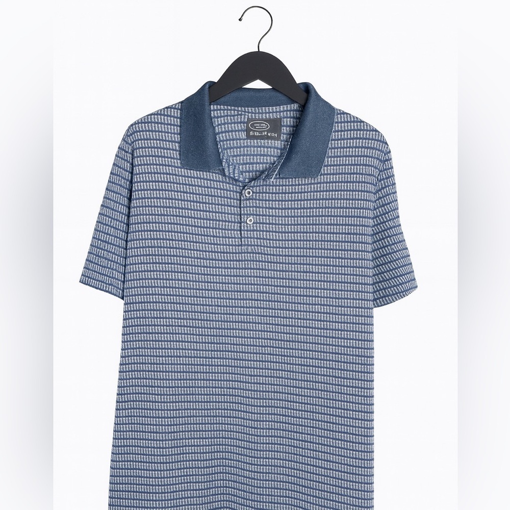 Talbot's Men's Size Large Lux Mercerized Cotton Blue Lightweight Golf Polo